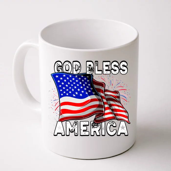 God Bless America Patriotic Usa Flag 4th Of July Gift Front & Back Coffee Mug