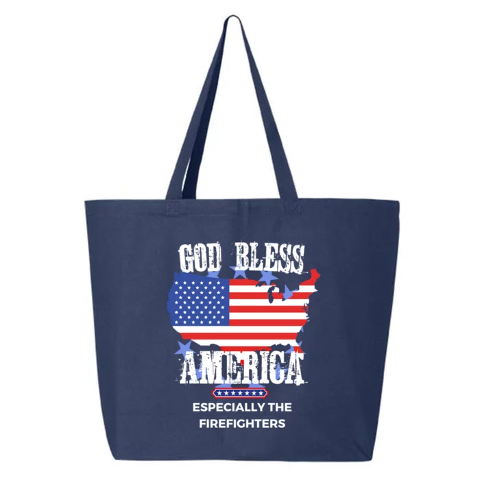 God Bless America Especially The Firefighter Fire Gift 25L Jumbo Tote