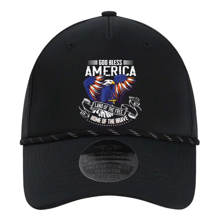 God Bless America Eagle Land Of The Free Home Of The Brave Gift Performance The Dyno Cap