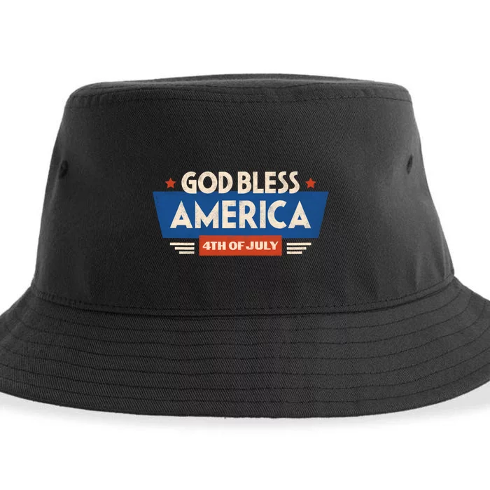 God Bless America 4th Of July Vintage Sustainable Bucket Hat