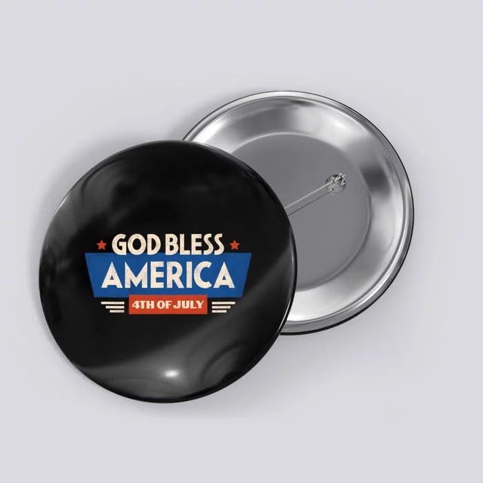 God Bless America 4th Of July Vintage Button