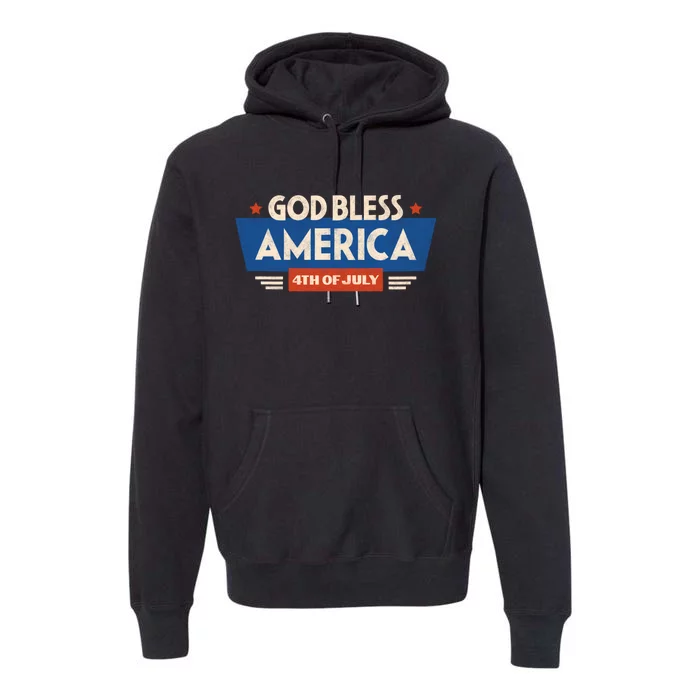 God Bless America 4th Of July Vintage Premium Hoodie