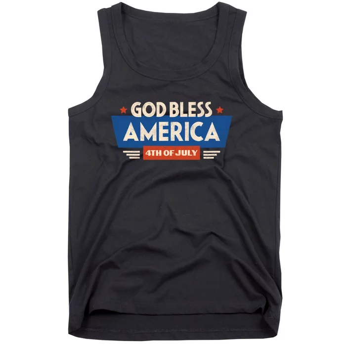 God Bless America 4th Of July Vintage Tank Top