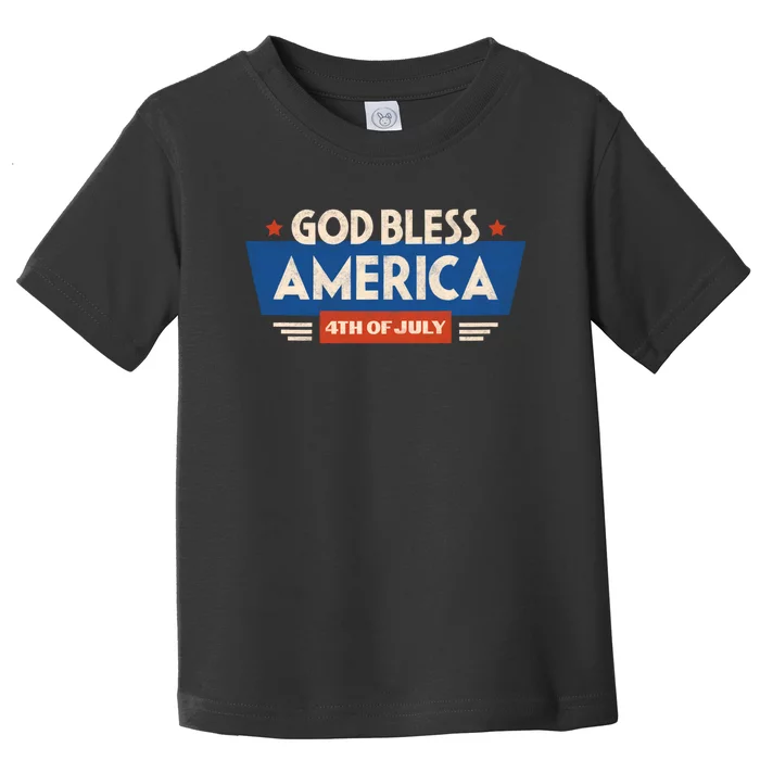 God Bless America 4th Of July Vintage Toddler T-Shirt