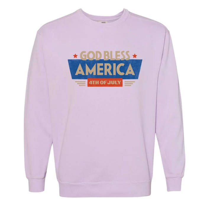 God Bless America 4th Of July Vintage Garment-Dyed Sweatshirt