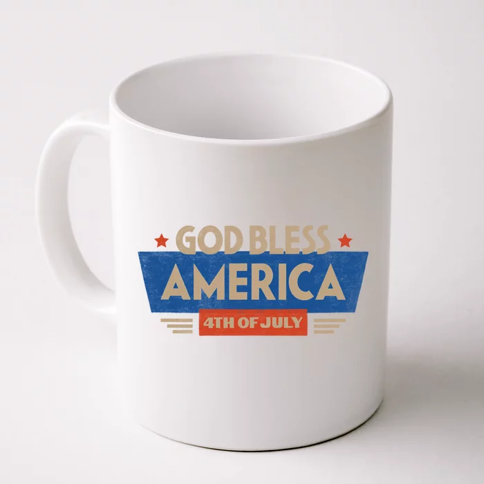 God Bless America 4th Of July Vintage Front & Back Coffee Mug