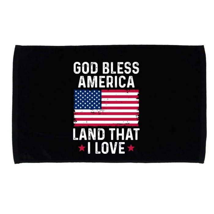 God Bless America Land That I Love Vintage Patriotic Meaningful Gift Microfiber Hand Towel