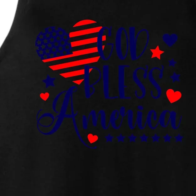 God Bless America Cute Gift Ladies Tri-Blend Wicking Tank