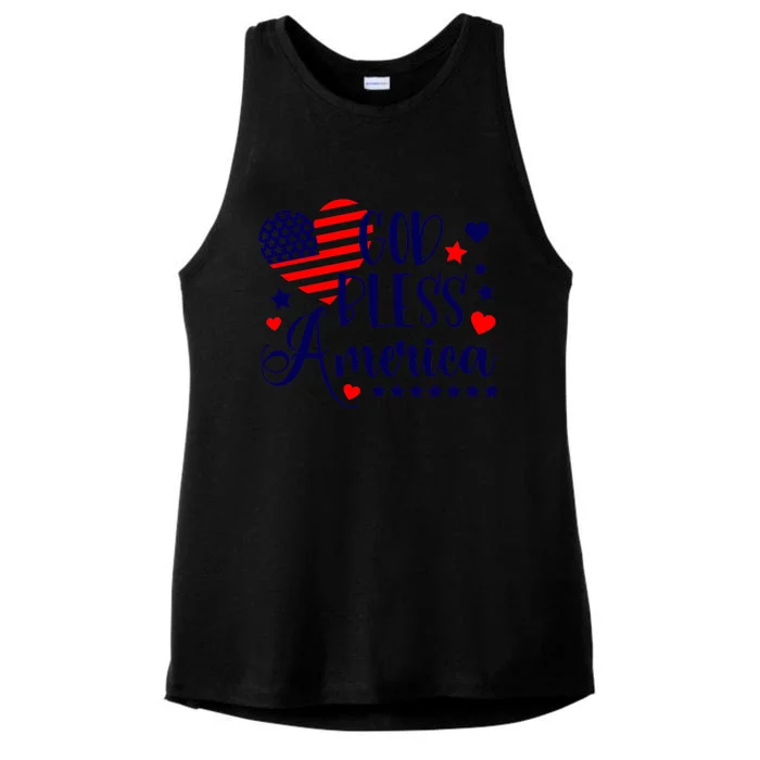 God Bless America Cute Gift Ladies Tri-Blend Wicking Tank