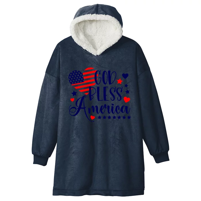 God Bless America Cute Gift Hooded Wearable Blanket