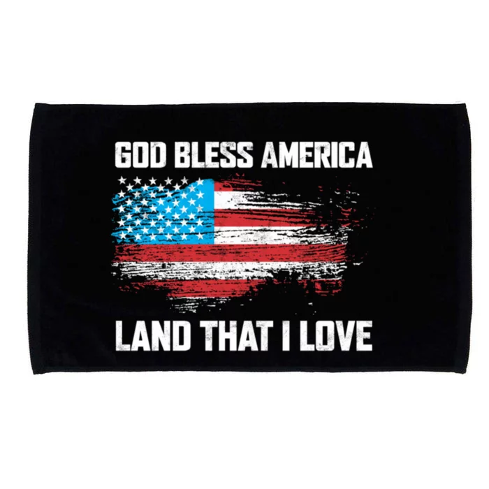 God Bless America Land That I Love Vintage Great Gift Microfiber Hand Towel