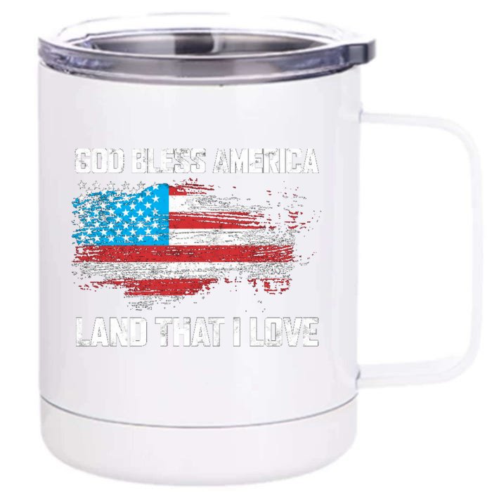 God Bless America Land That I Love Vintage Great Gift Front & Back 12oz Stainless Steel Tumbler Cup