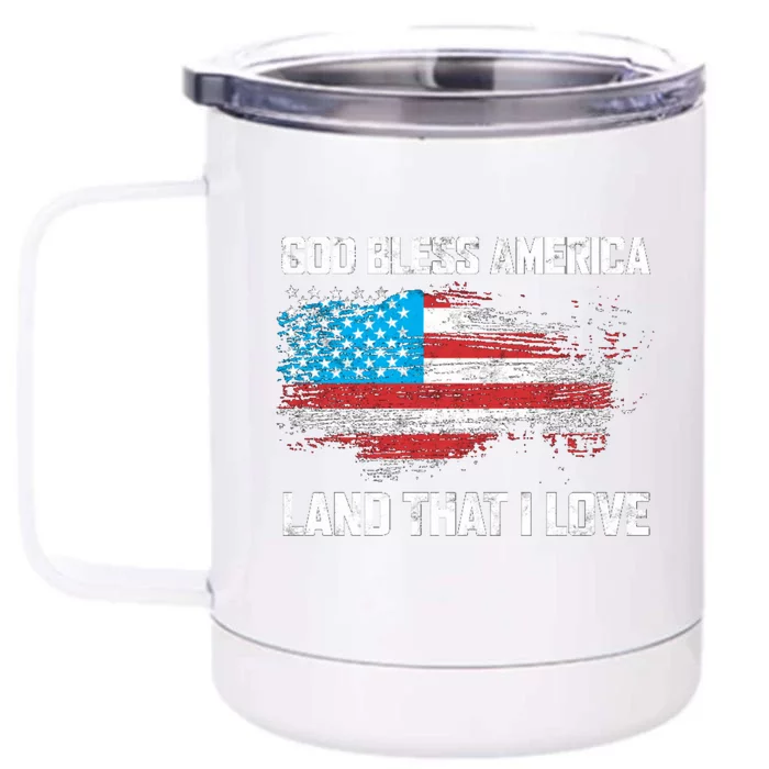 God Bless America Land That I Love Vintage Great Gift Front & Back 12oz Stainless Steel Tumbler Cup