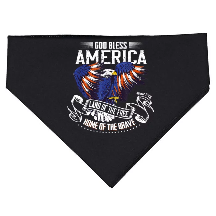 God Bless America | Land of the Free Because of the Brave USA-Made Doggie Bandana