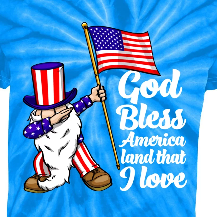 God Bless America Land That I Love Funny America Flag Love Gift Kids Tie-Dye T-Shirt