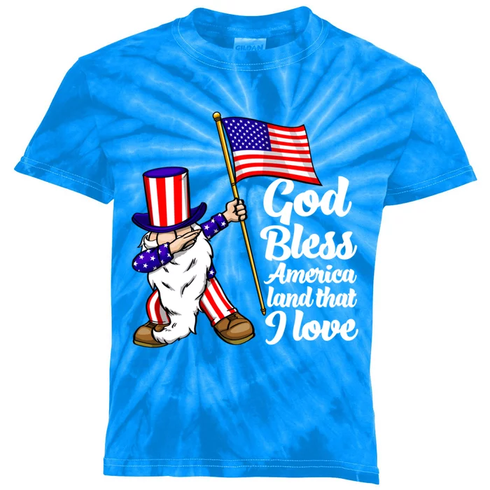 God Bless America Land That I Love Funny America Flag Love Gift Kids Tie-Dye T-Shirt