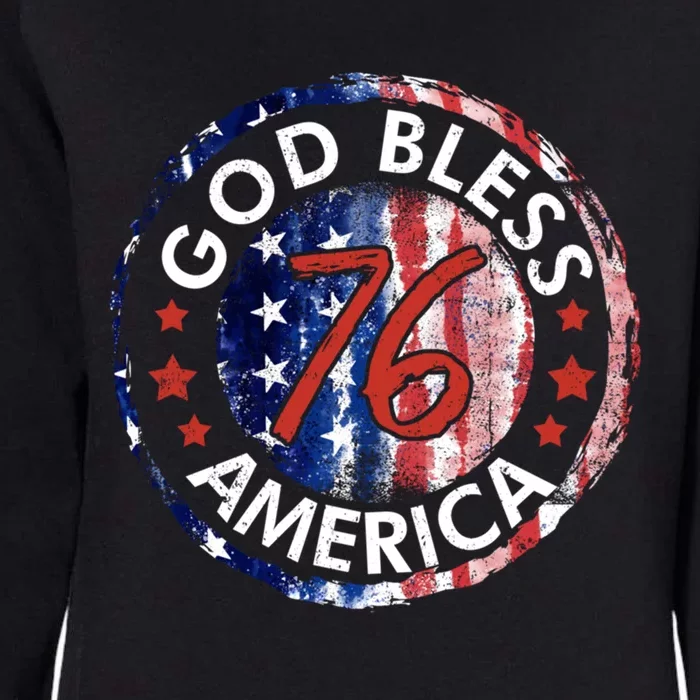 God Bless America The Spirit 76 American Flag 4th Of July Meaningful Gift Womens California Wash Sweatshirt