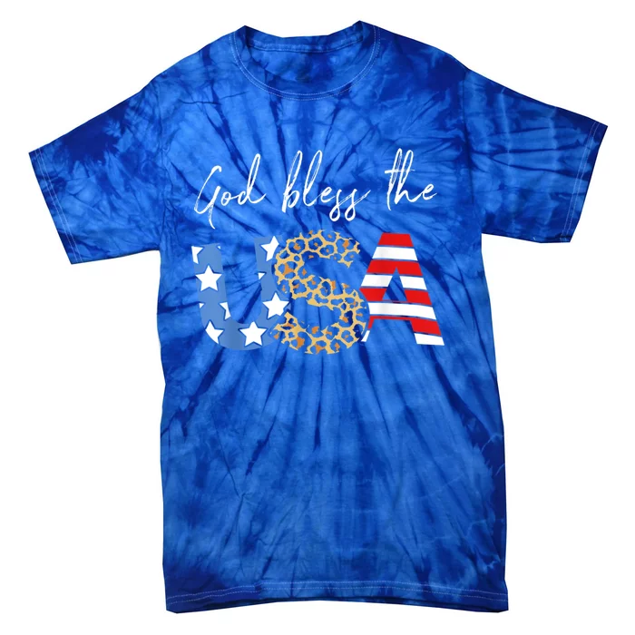 God Bless America Usa Flag 4th Of July Patriotic Cool Gift Tie-Dye T-Shirt