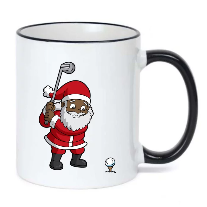 Golf Black African American Santa Claus Golfer Golfing Dad Great Gift Black Color Changing Mug