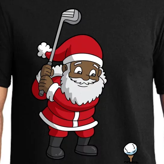 Golf Black African American Santa Claus Golfer Golfing Dad Great Gift Pajama Set