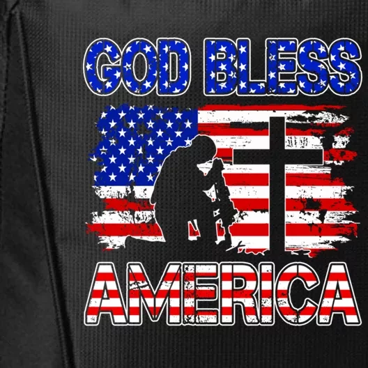 God Bless America 4th Of July Usa Flag Patriotic Christian Cute Gift City Backpack