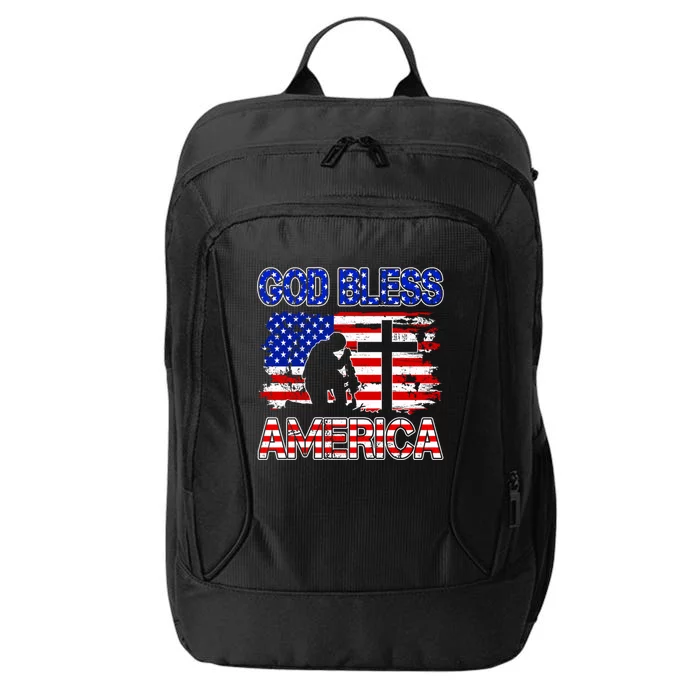 God Bless America 4th Of July Usa Flag Patriotic Christian Cute Gift City Backpack