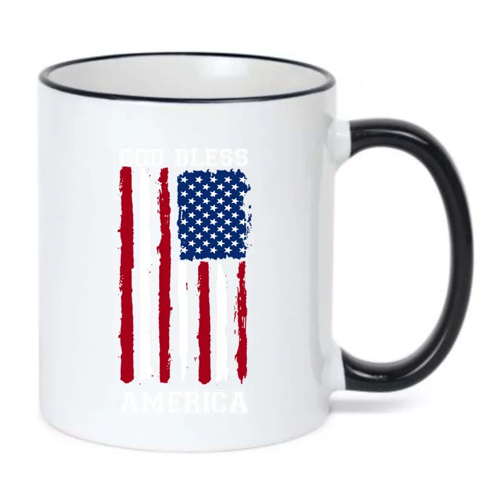 God Bless America Us Flag 4th Of July Gift Black Color Changing Mug