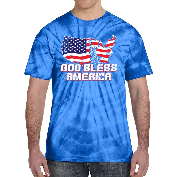 God Bless America Happy Independence Day Party July 4th Meaningful Gift Tie-Dye T-Shirt