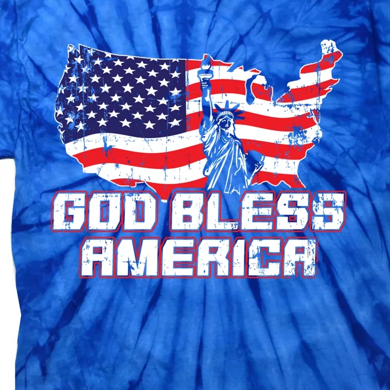 God Bless America Happy Independence Day Party July 4th Meaningful Gift Tie-Dye T-Shirt