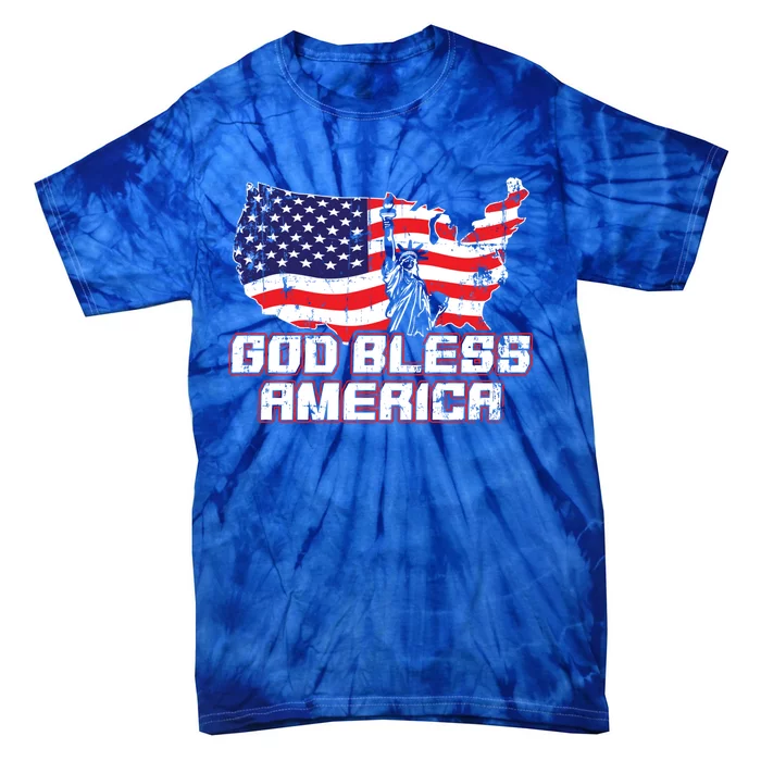 God Bless America Happy Independence Day Party July 4th Meaningful Gift Tie-Dye T-Shirt