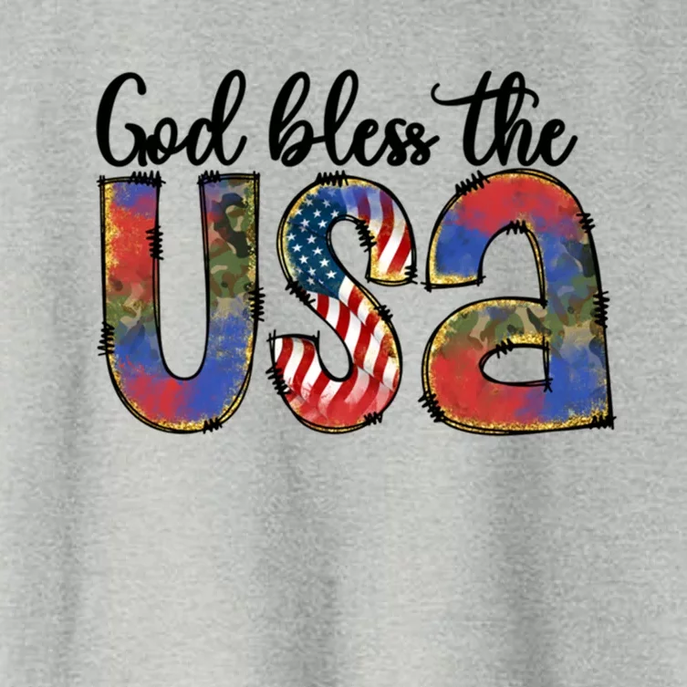 God Bless America Usa Flag 4th Of July Gift Women's Crop Top Tee