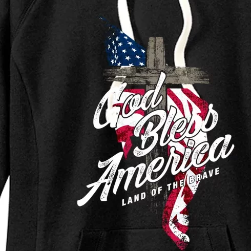 God Bless America Land Of The Brave Gift Women's Fleece Hoodie