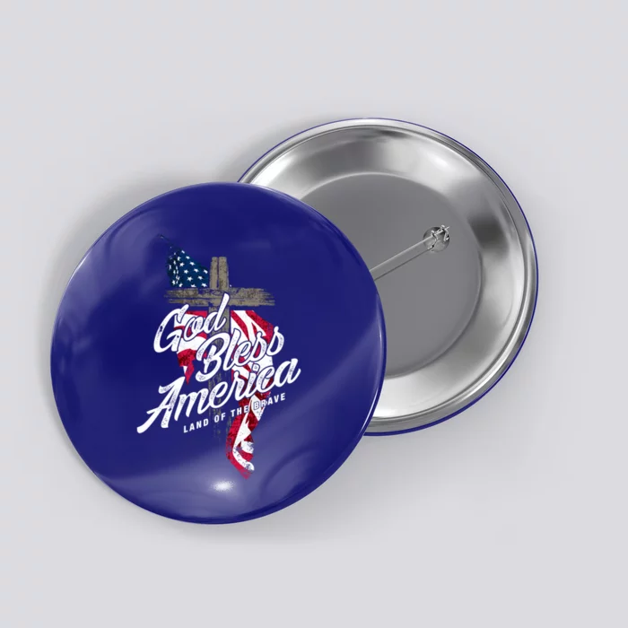 God Bless America Land Of The Brave Gift Button