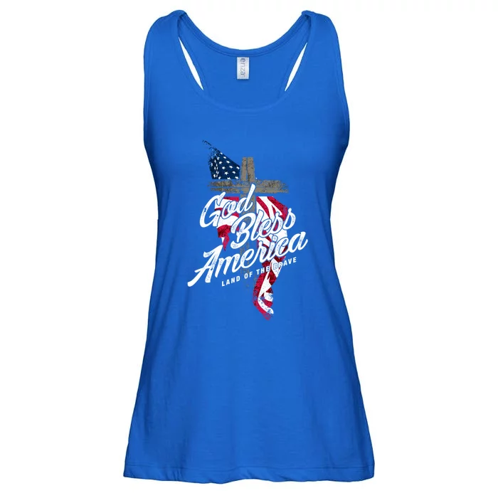 God Bless America Land Of The Brave Gift Ladies Essential Flowy Tank