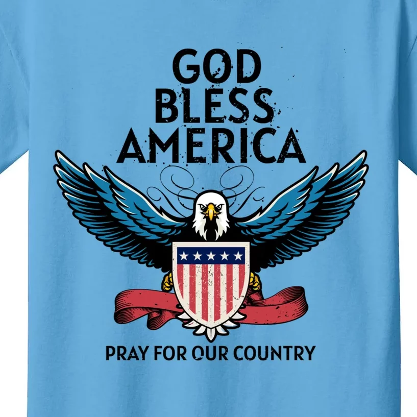 God Bless America Pray For Our Country American Pride Gift Kids T-Shirt