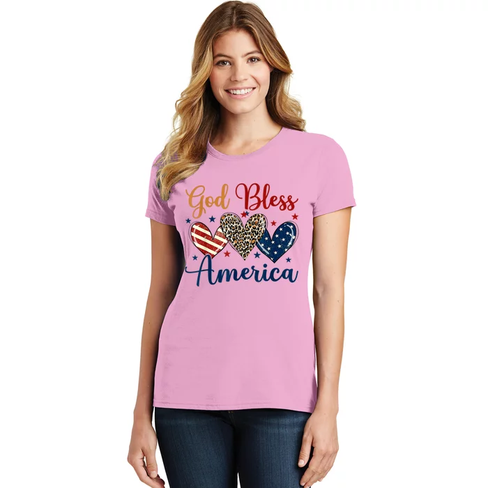 God Bless America Patriotic 4th Of July American Christians Women's T-Shirt