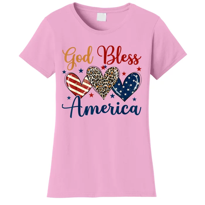 God Bless America Patriotic 4th Of July American Christians Women's T-Shirt