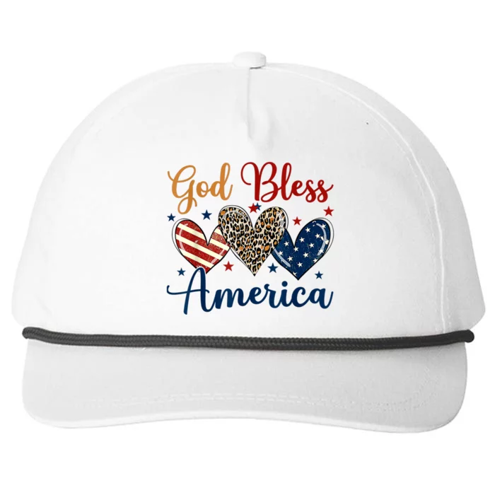 God Bless America Patriotic 4th Of July American Christians Snapback Five-Panel Rope Hat