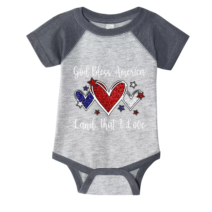 God Bless America For  Cute Patriotic 4th Of July Infant Baby Jersey Bodysuit