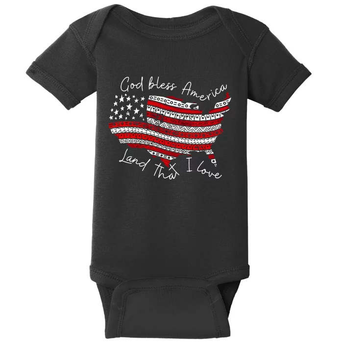 God Bless America Land That I Love Baby Bodysuit