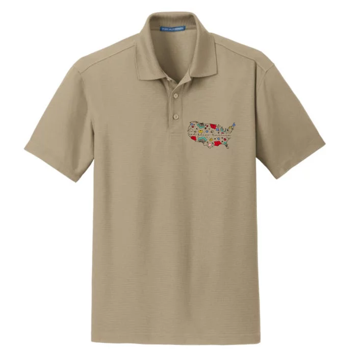 God Bless America Dry Zone Grid Performance Polo