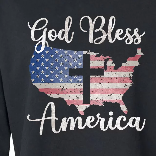 God Bless America Cropped Pullover Crew