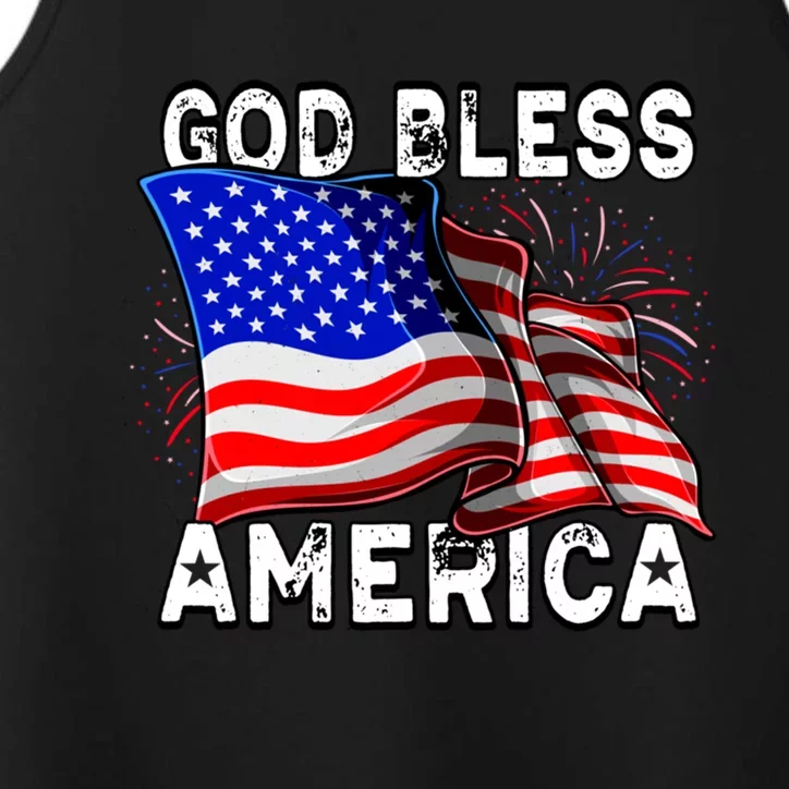 God Bless America Patriotic Usa Flag 4th Of July Gift Performance Tank