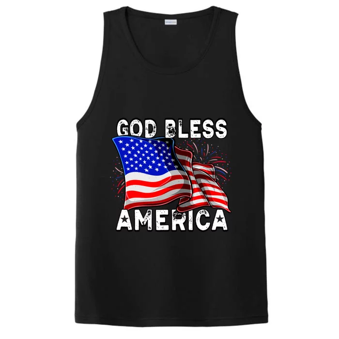 God Bless America Patriotic Usa Flag 4th Of July Gift Performance Tank