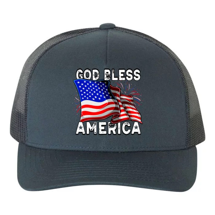 God Bless America Patriotic Usa Flag 4th Of July Gift Yupoong Adult 5-Panel Trucker Hat