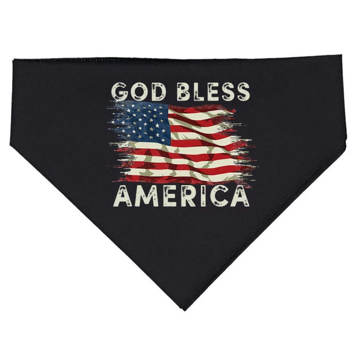 God Bless America USA Flag 4th of July Patriotic USA-Made Doggie Bandana