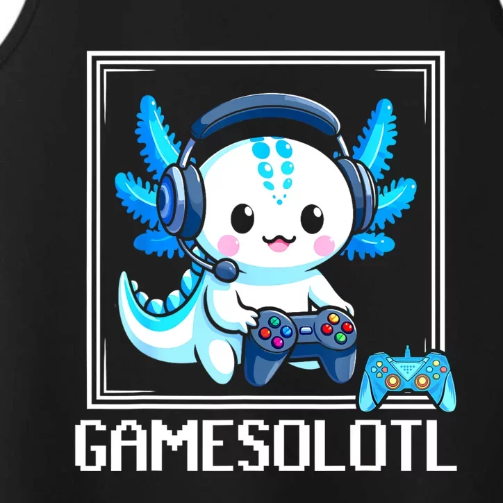 Gamesolotl Blue Axolotl Gaming Video Games Anime Games Performance Tank