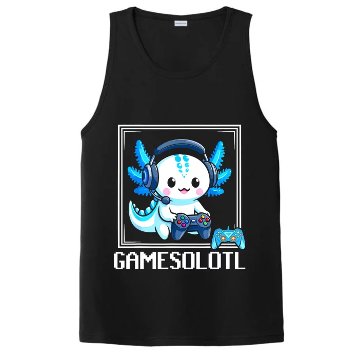 Gamesolotl Blue Axolotl Gaming Video Games Anime Games Performance Tank