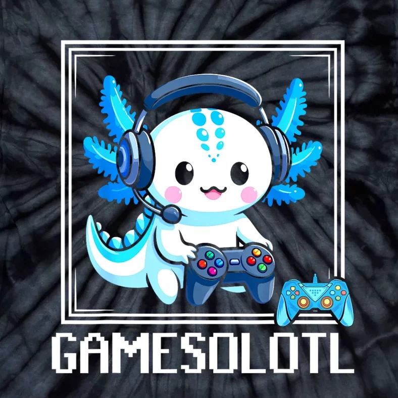 Gamesolotl Blue Axolotl Gaming Video Games Anime Games Tie-Dye T-Shirt