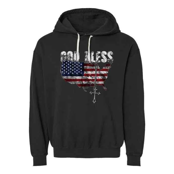 God Bless America Garment-Dyed Fleece Hoodie